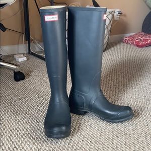 Navy Matte Tall Hunter Boots